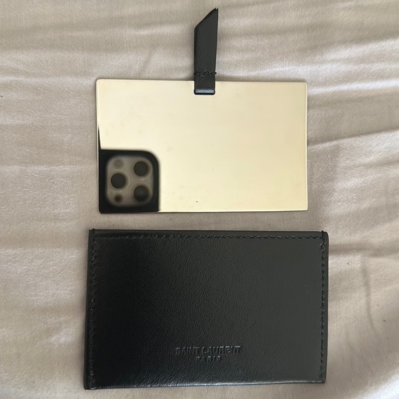 NWT 2019 YSL Gift - Leather Card Holder w/ Mirror - Picture 5 of 12